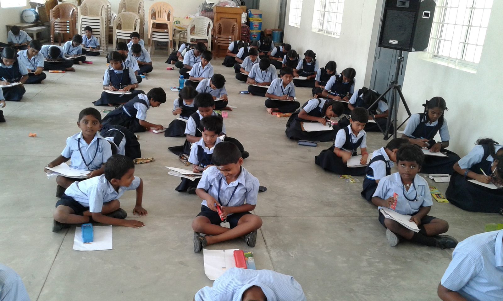Students in a written competition