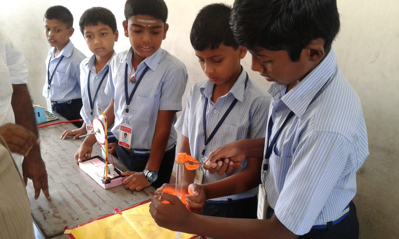 Students presenting science projects