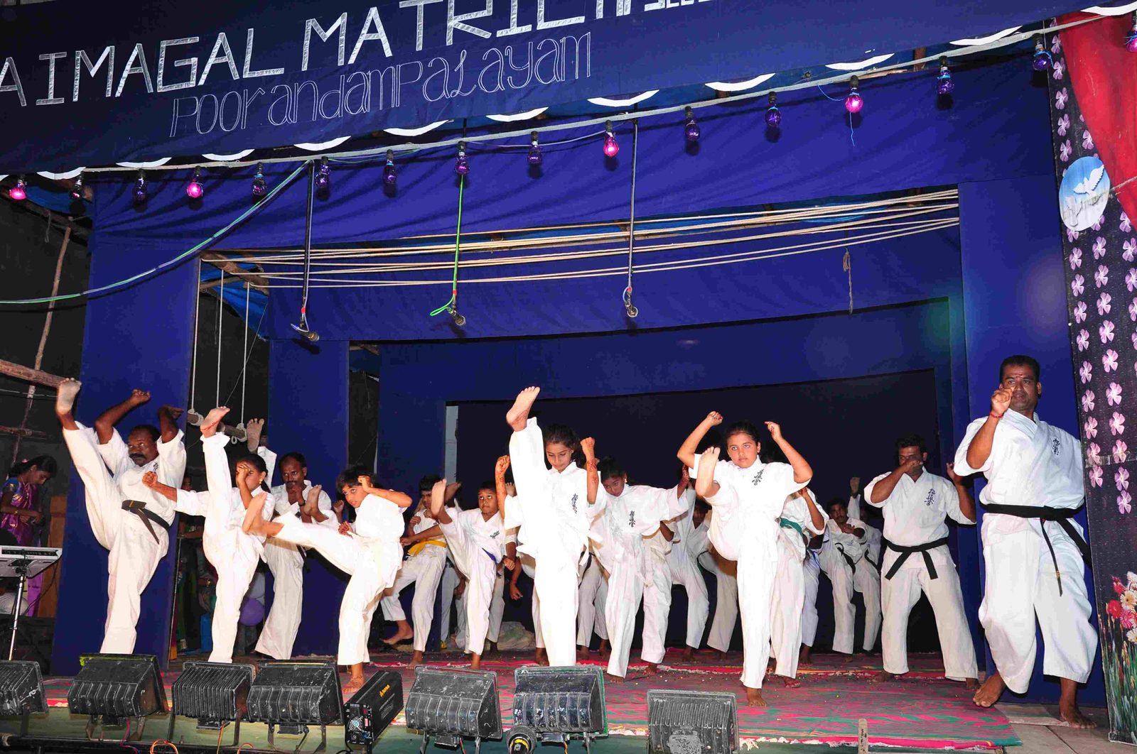 Karate demonstration on stage