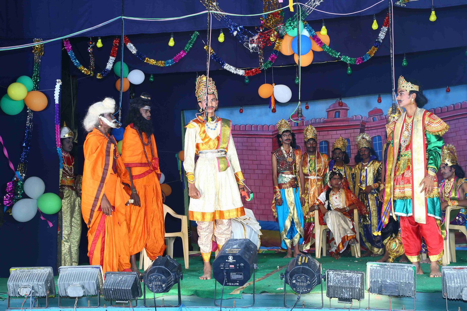 Historical drama performance on stage